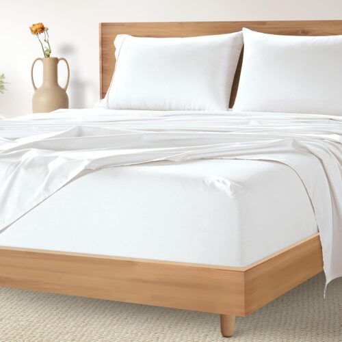 Cotton Sheets Set Soft Breathable with Deep Pockets